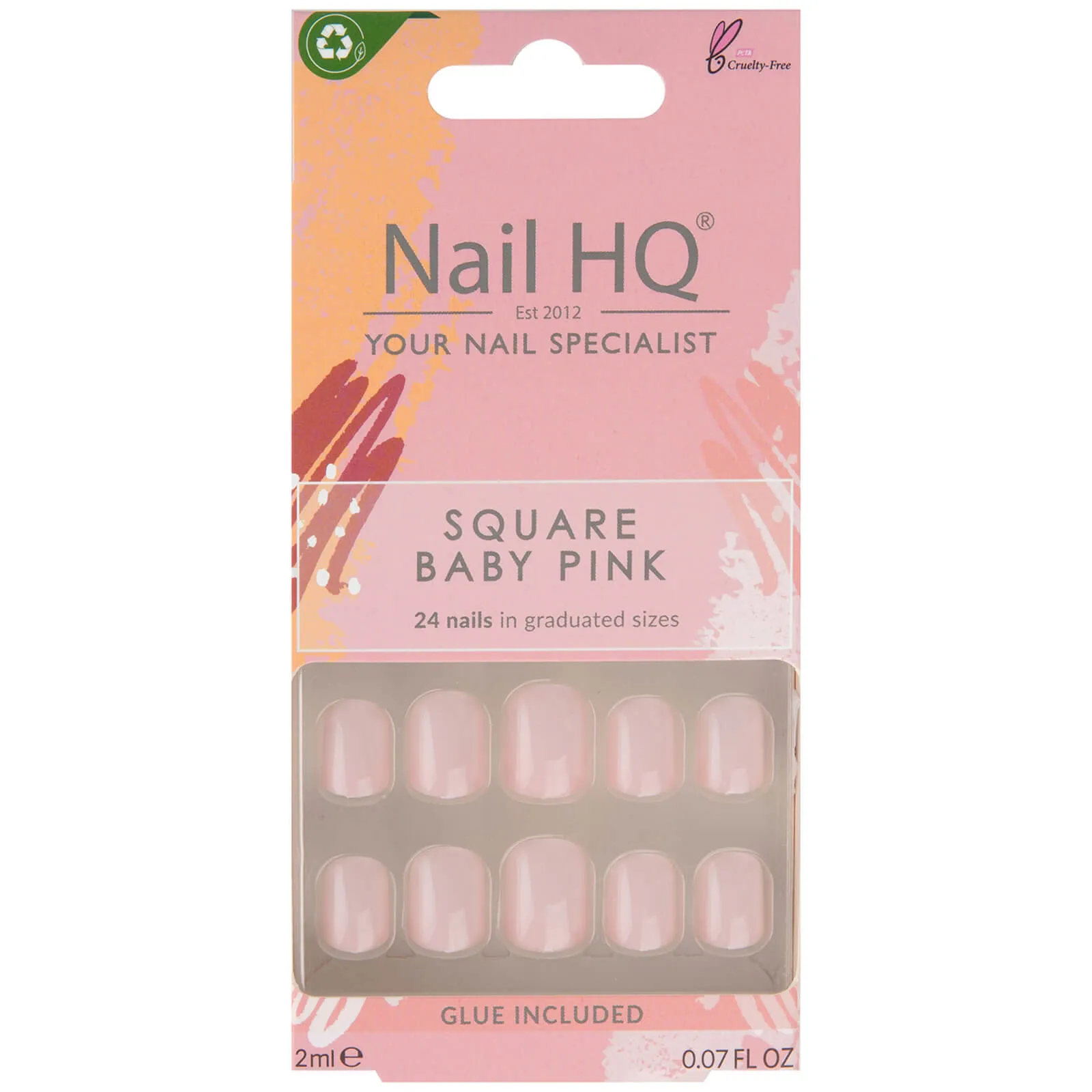 Square Baby Pink Nails (24 Pieces)