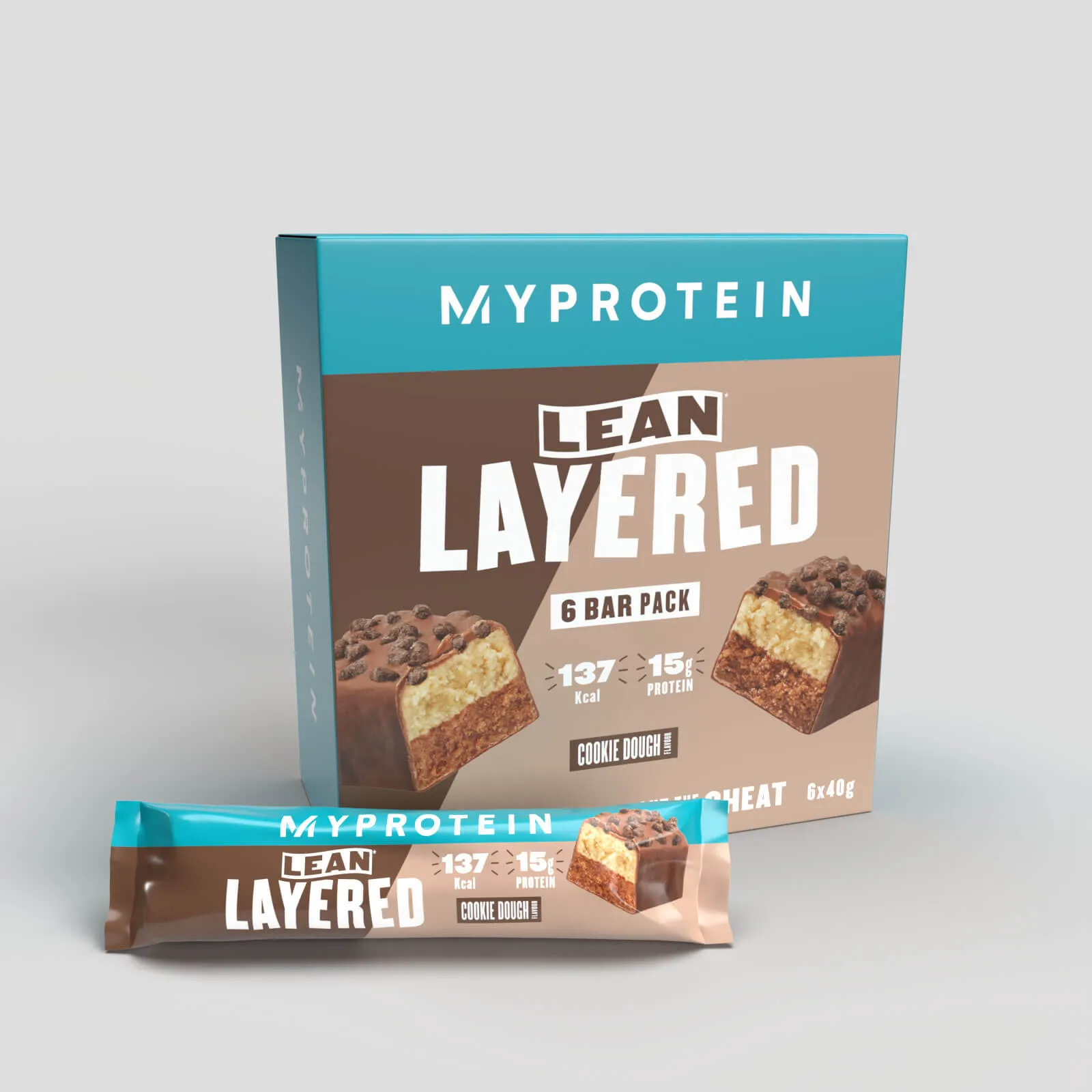 Lean layered bar - 6 x 40g - Cioccolato e cookie dough