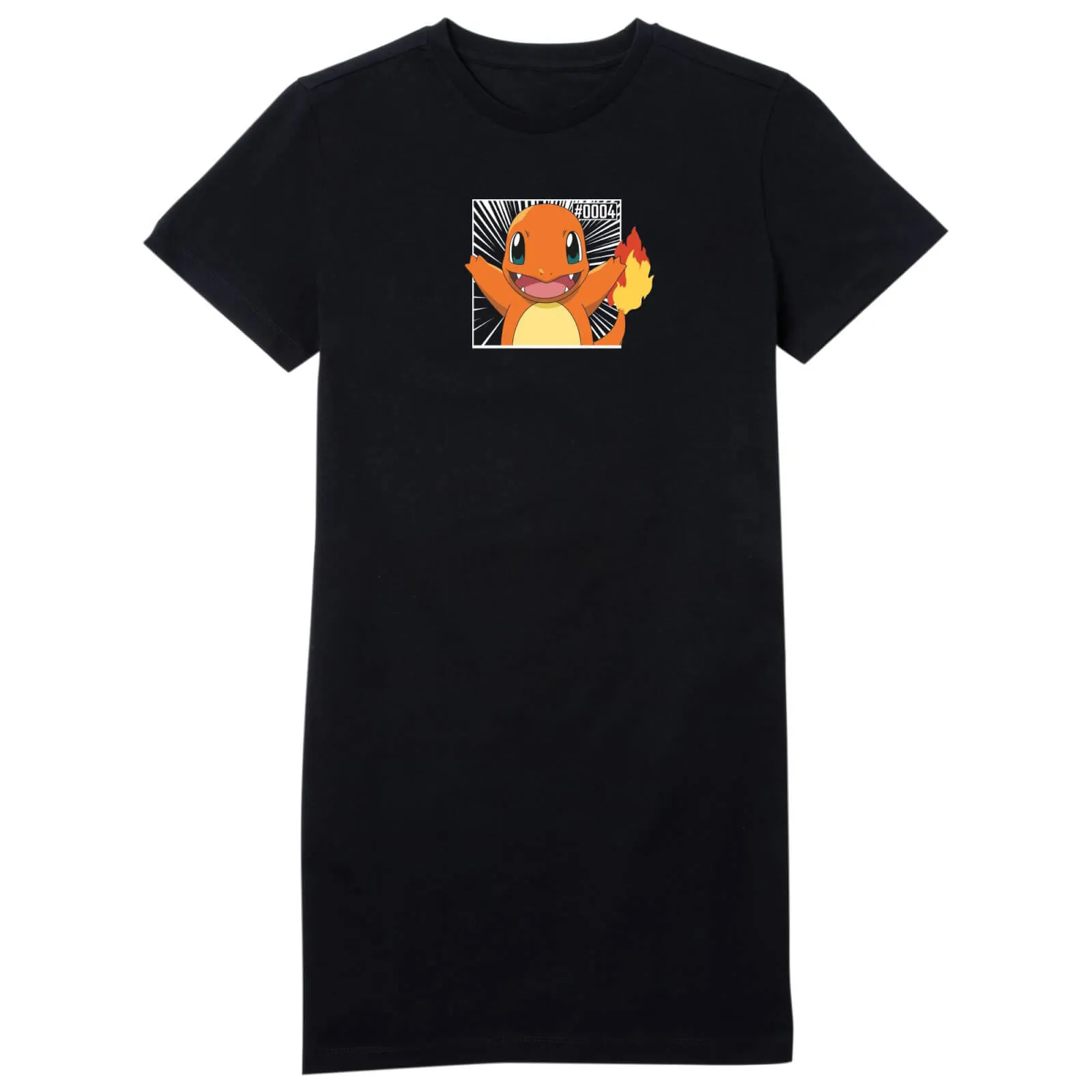 Pokémon Pokédex Charmander #0004 T-Shirt Vestito da Donna - Nero - M