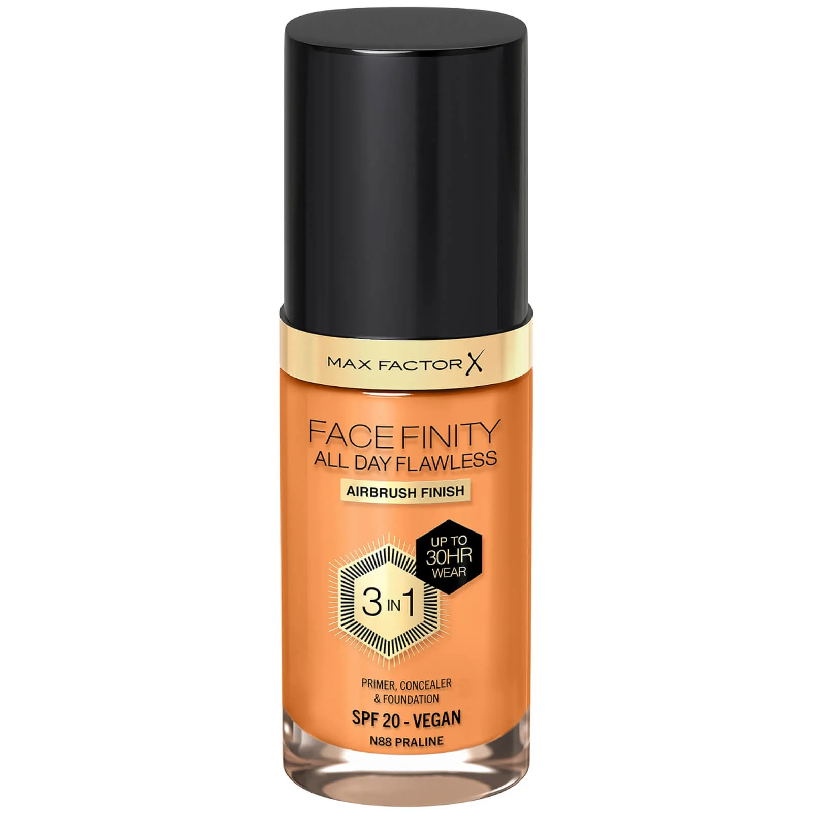  Facefinity All Day Flawless 3 in 1 Vegan Foundation 30ml (Various Shades) - N88 - PRALINE