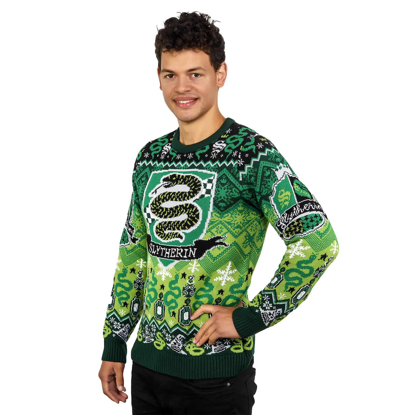 Slytherin House Crest Christmas Jumper - XS