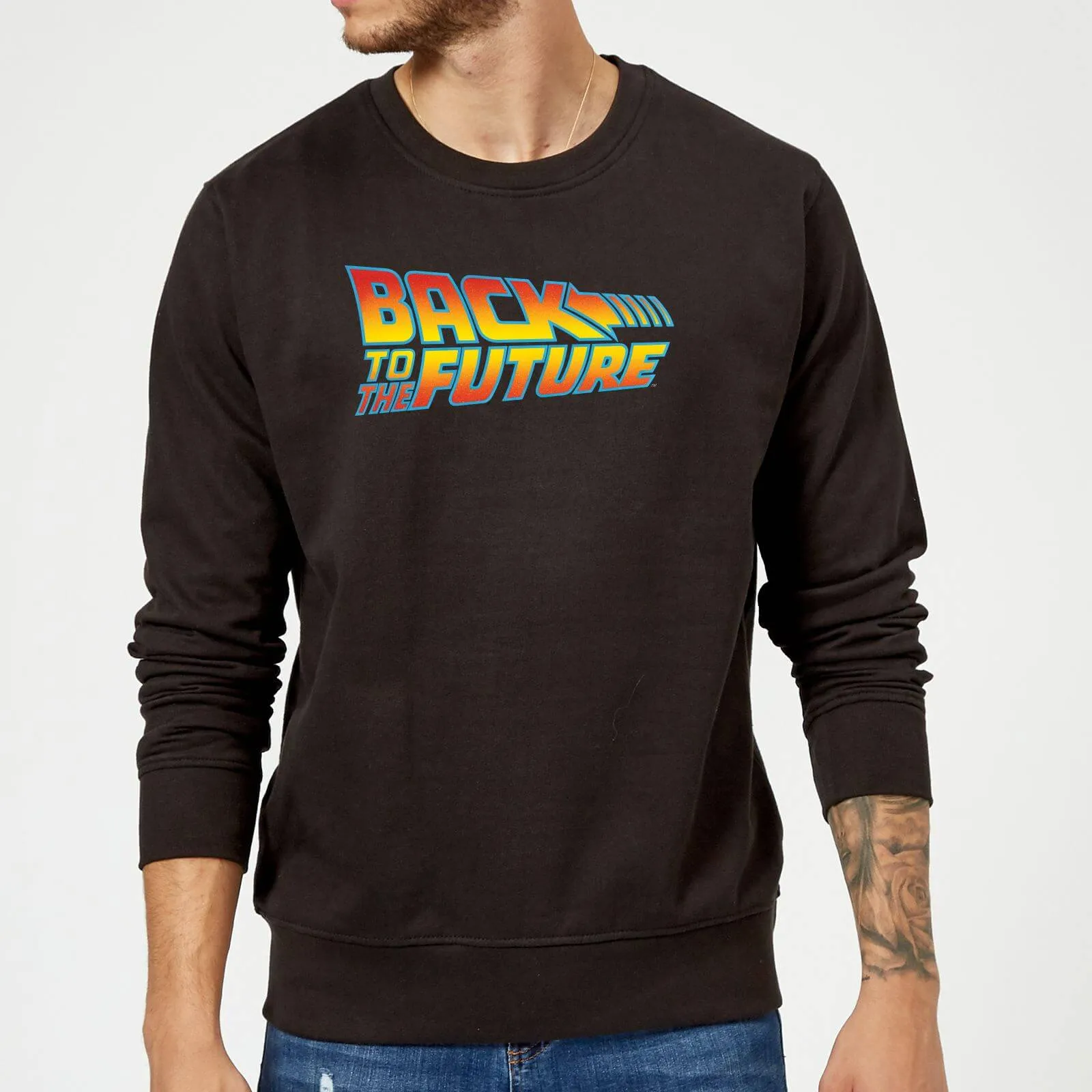 Back To The Future Classic Logo Sweatshirt - Black - XL