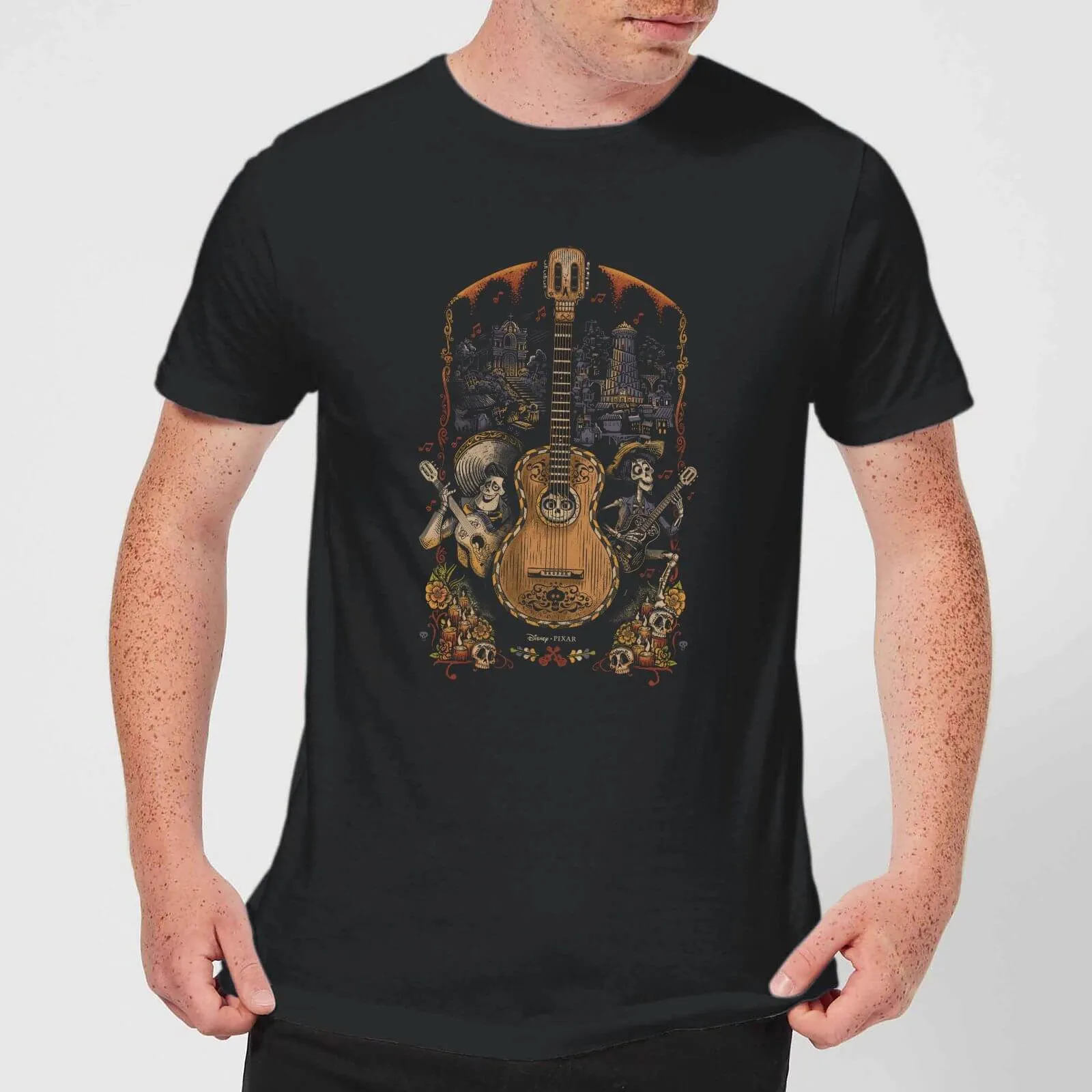 Coco Guitar Poster Men's T-Shirt - Black - XXL