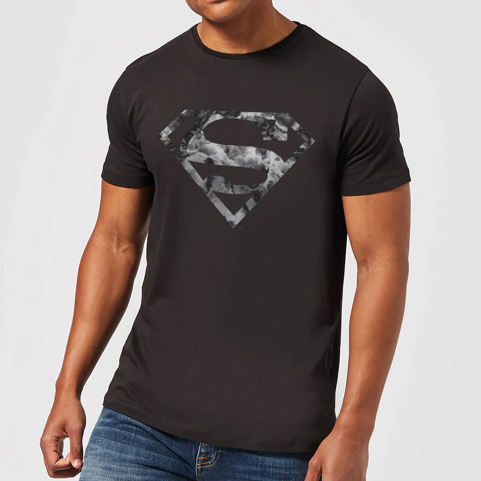 DC Originals Marble Superman Logo Men's T-Shirt - Black - L