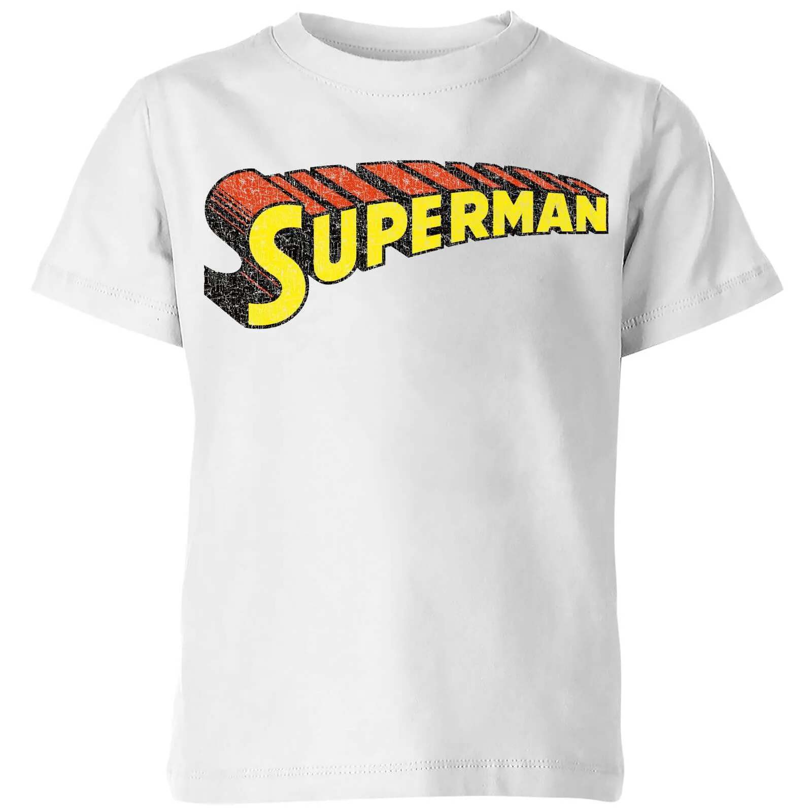 DC Superman Telescopic Crackle Logo Kids' T-Shirt - White - 5-6 Anni - Bianco