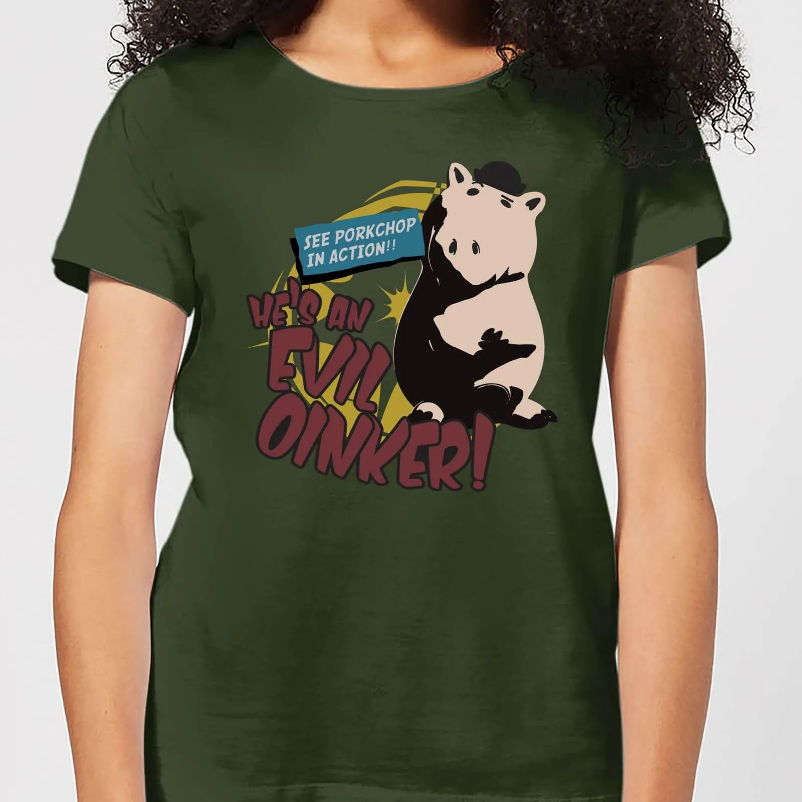 Toy Story Evil Oinker Women's T-Shirt - Forest Green - XXL - Forest Green