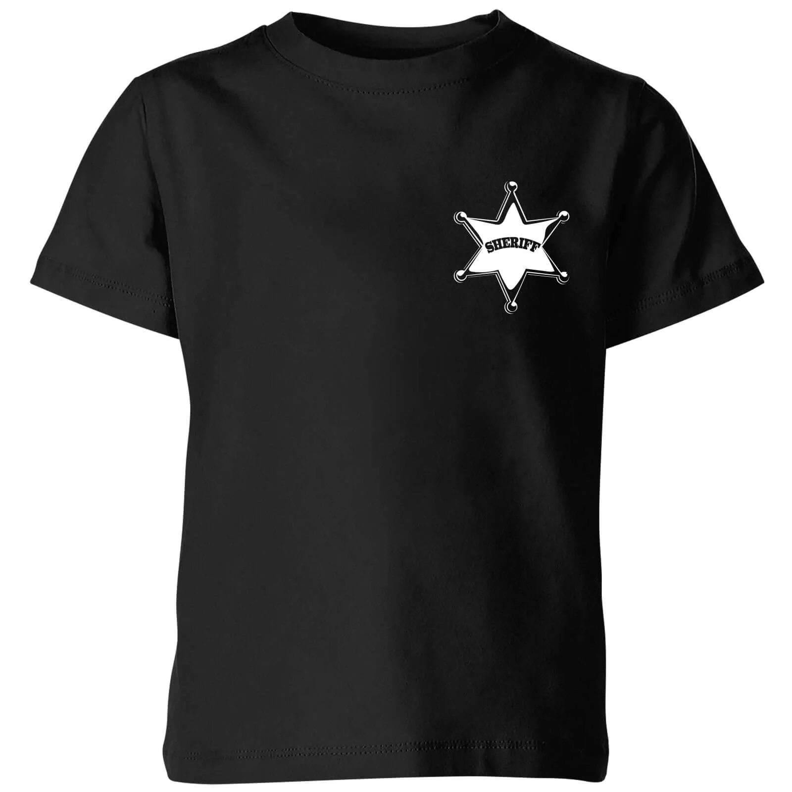 Toy Story Sheriff Woody Badge Kids' T-Shirt - Black - 7-8 Anni - Nero