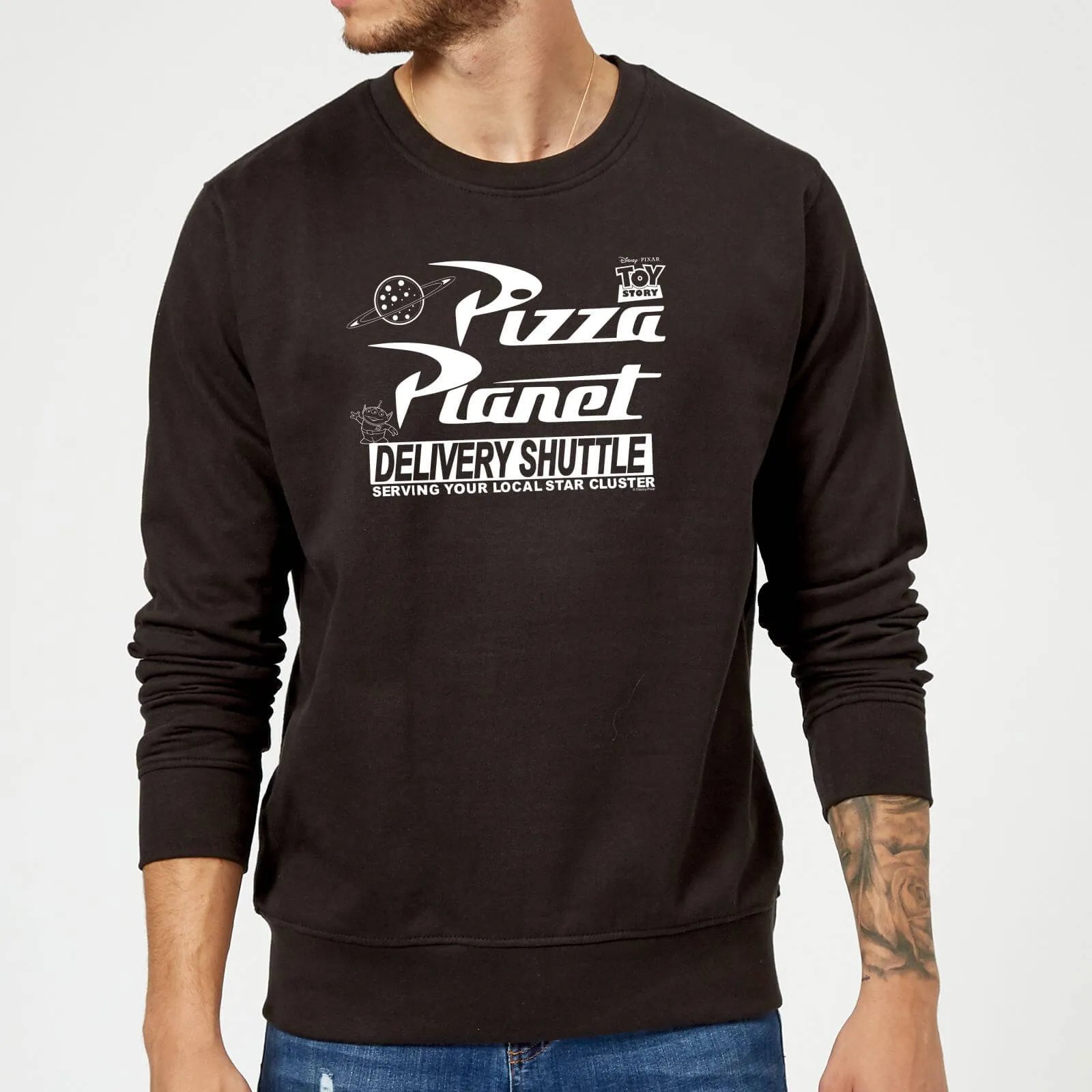 Toy Story Pizza Planet Logo Sweatshirt - Black - XXL