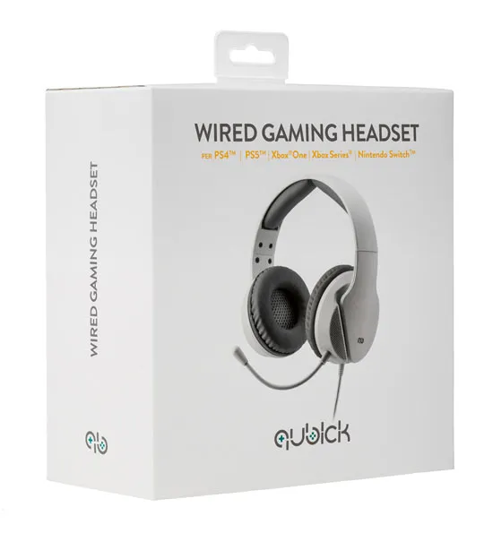 Qubick Headset Qubick - Cuffie Gaming (Grigio)