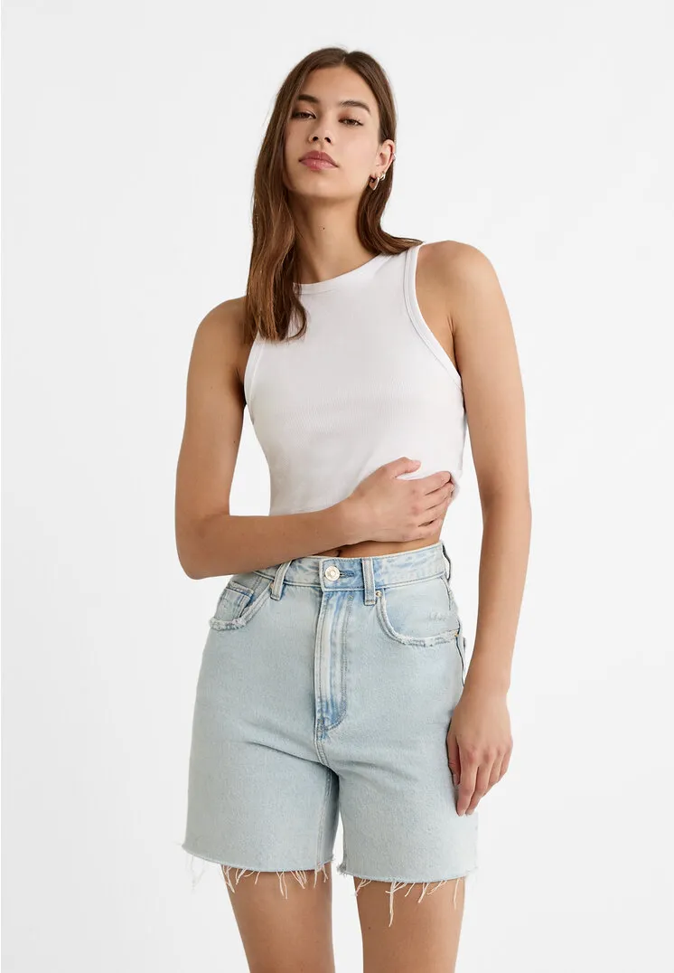  Pantaloncini denim longline  Denim azzurro medio 38