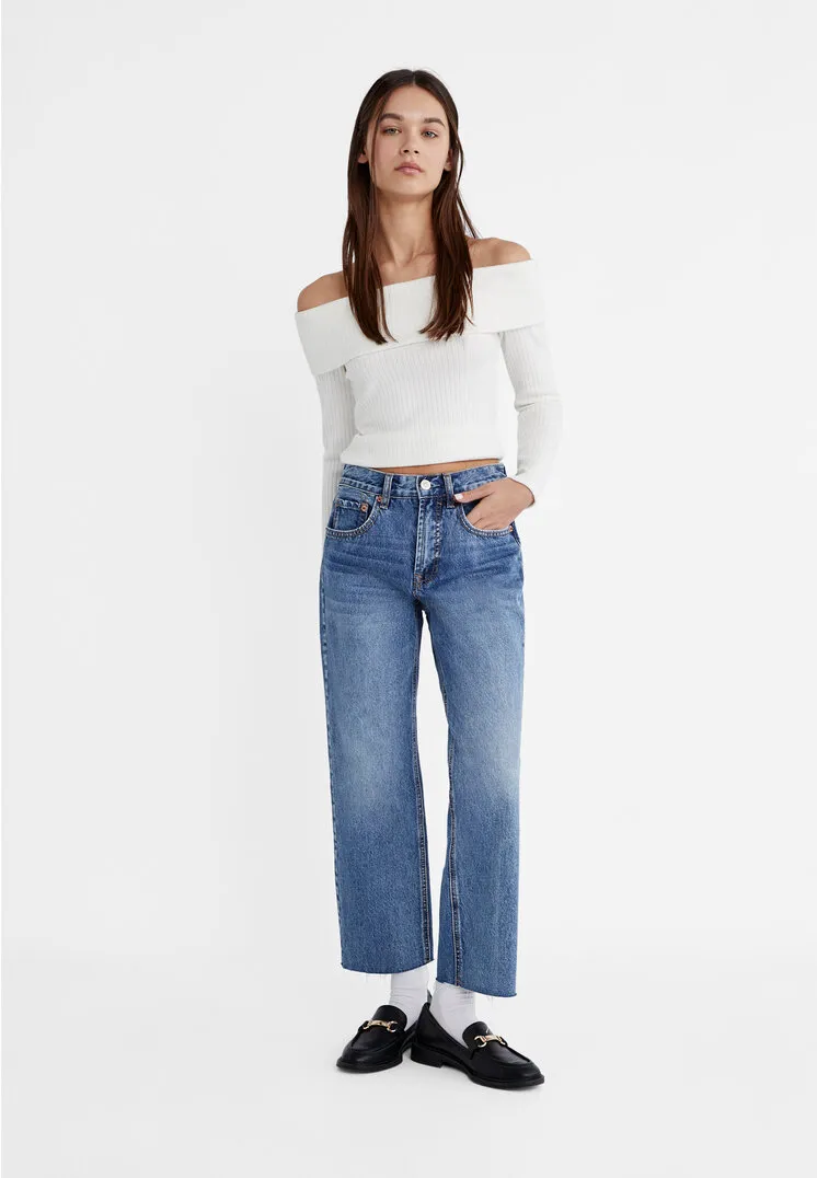  Jeans straight fit cropped  Denim 42