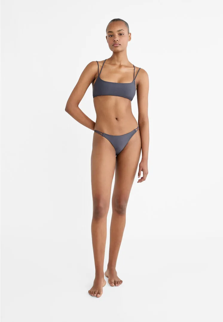  Slip bikini fascette  Grigio scuro XS