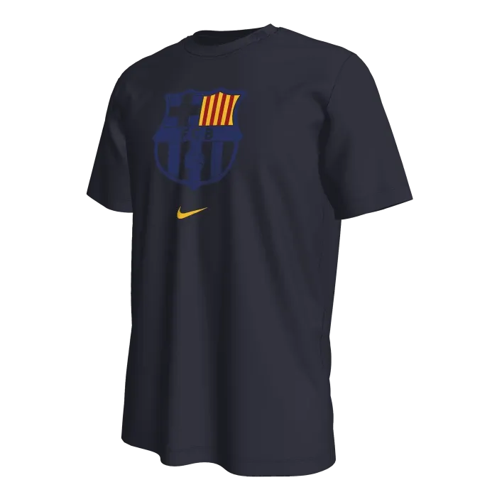 Nike - Barcellona T-Shirt Crest Tee Blu Navy Ufficiale 2022 / 23