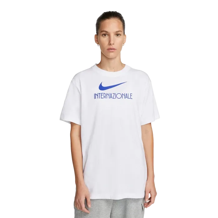 Nike - DONNA Inter T-shirt Swoosh Internazionale Bianca Ufficiale 2022 / 23