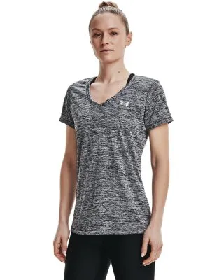 Maglia  Tech™ Twist V-Neck da donna Nero / Metallico Argento XL