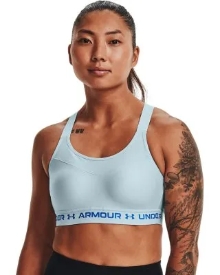 Reggiseno sportivo Armour® High Crossback da donna Breaker Blu / Bianco 34DD