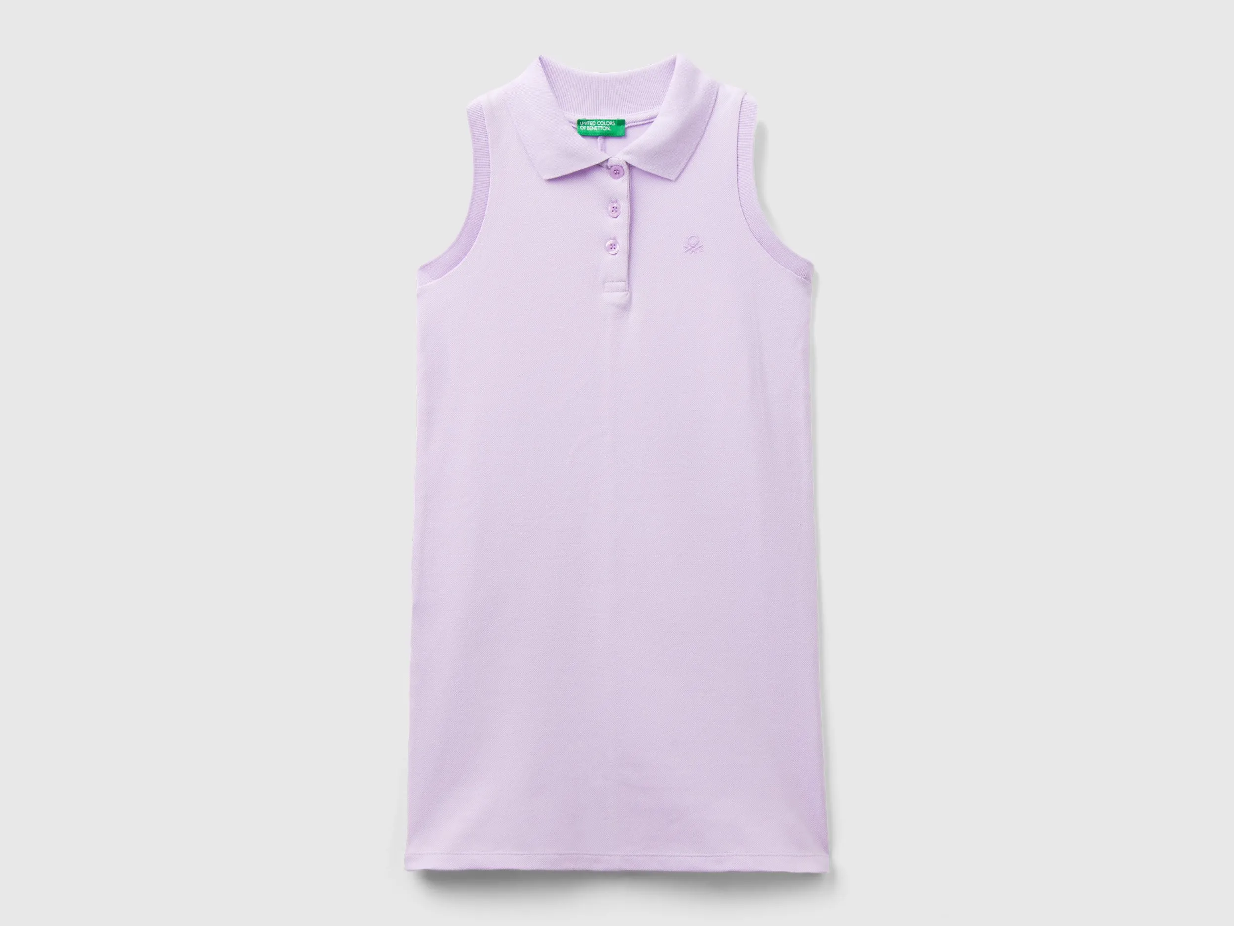 Benetton, Vestito Smanicato Stile Polo, Lilla, Bambini