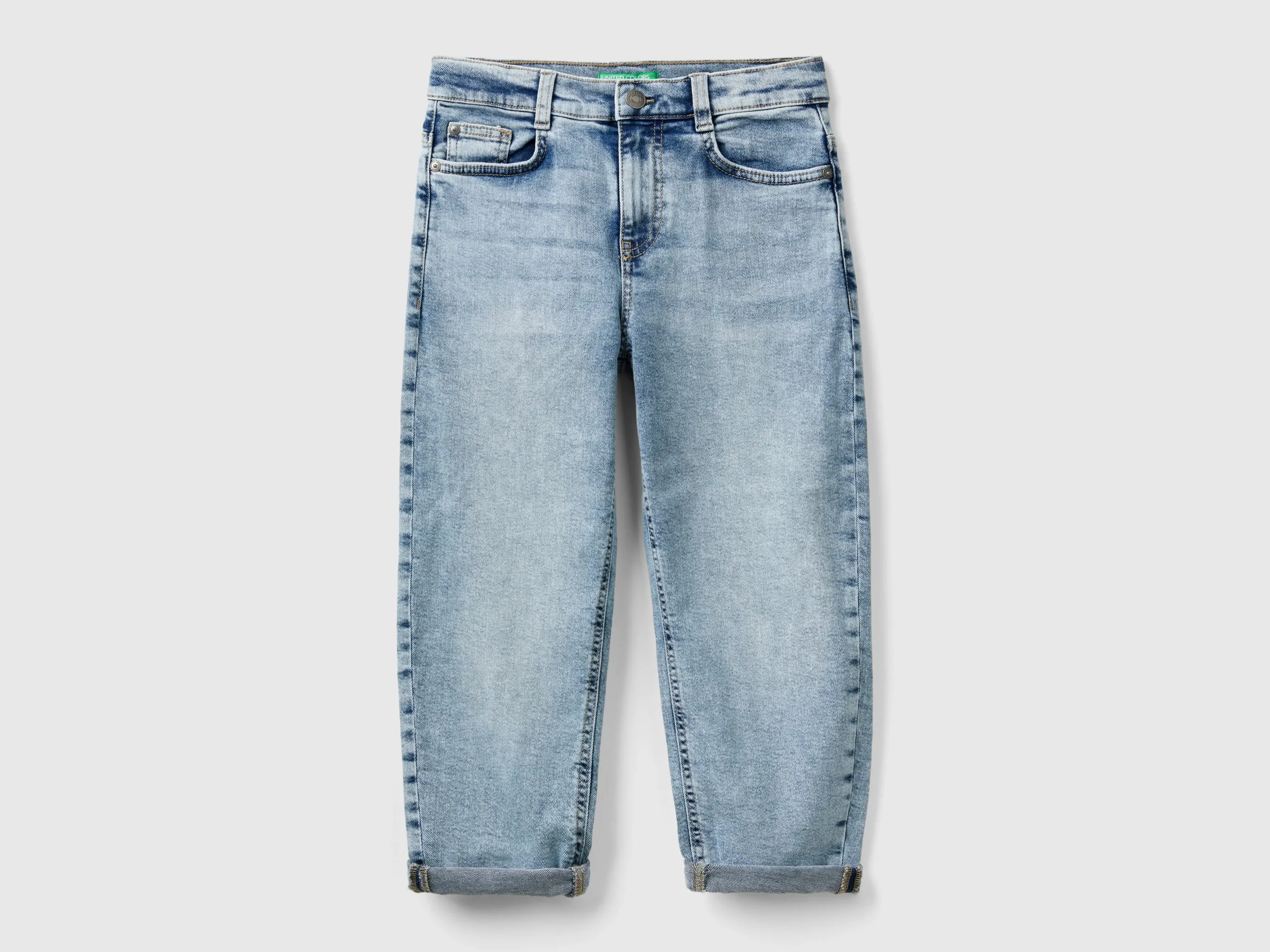 Benetton, Jeans Loose Fit "eco-recycle", Blu, Bambini