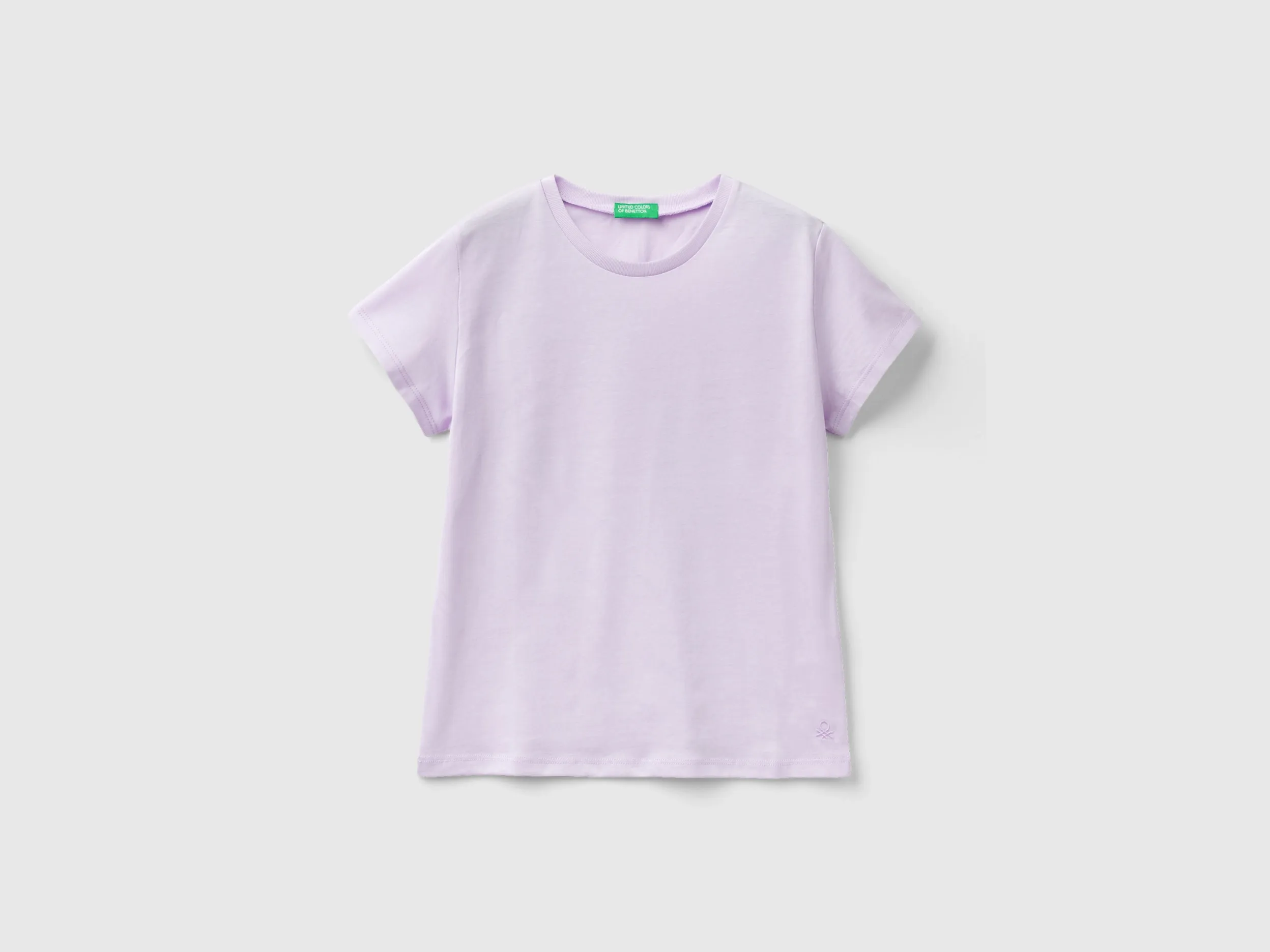 Benetton, T-shirt In Puro Cotone Bio, Lilla, Bambini