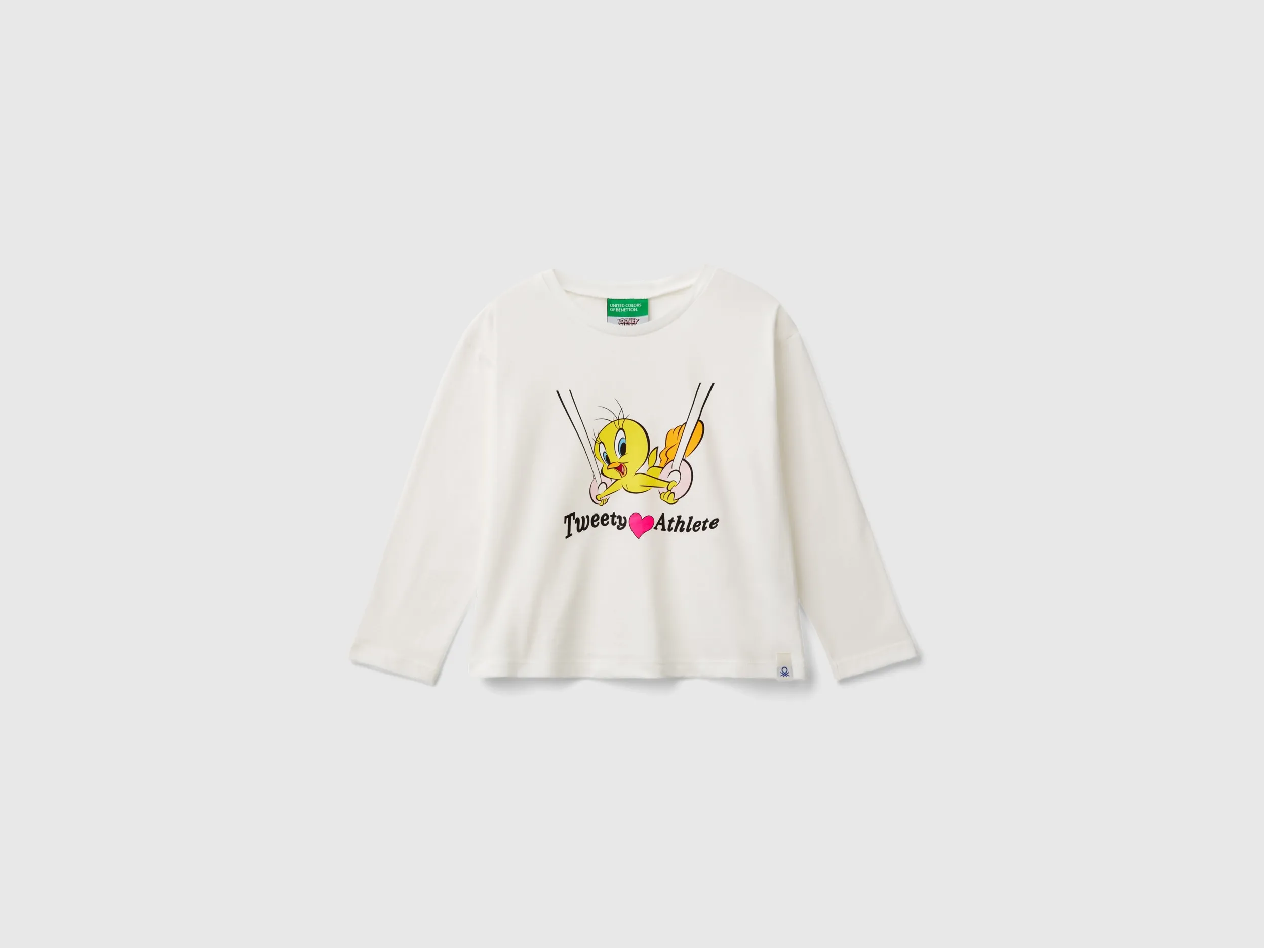 Benetton, T-shirt ©looney Tunes In Caldo Cotone Bio, Bianco Panna, Bambini