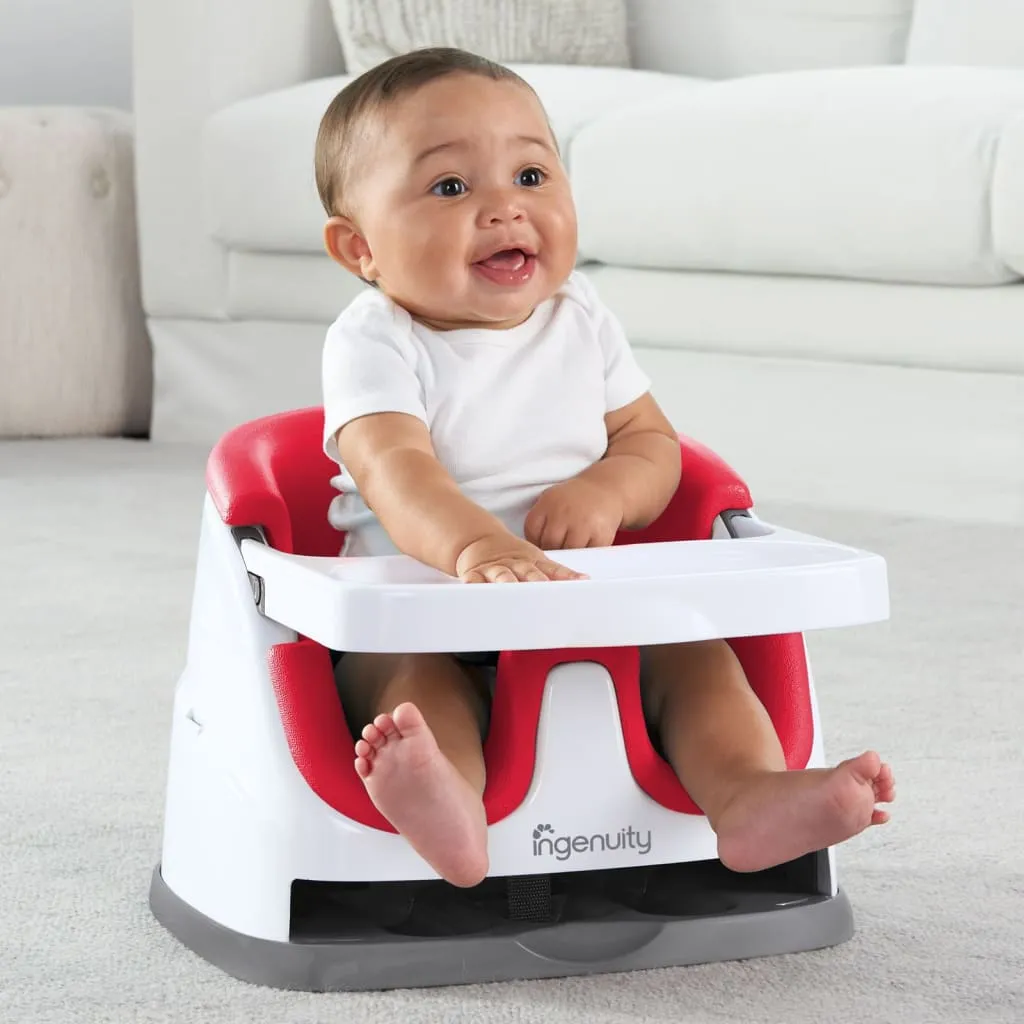 Ingenuity Rialzo Sedia Bambini 2-in-1 Baby Base Rosso Papavero