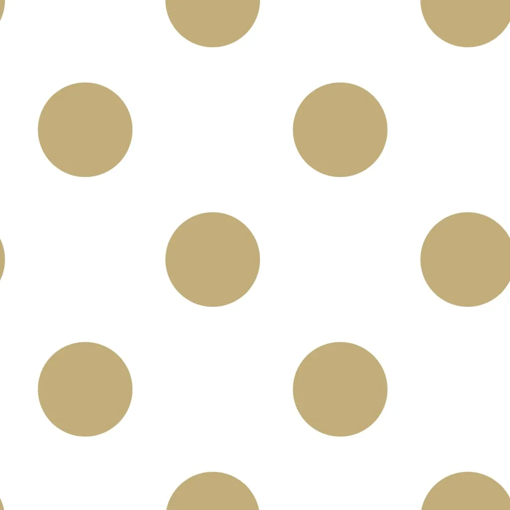 Noordwand Kids at Home Carta da Parati Dotty Gold Bianco e Oro 100105