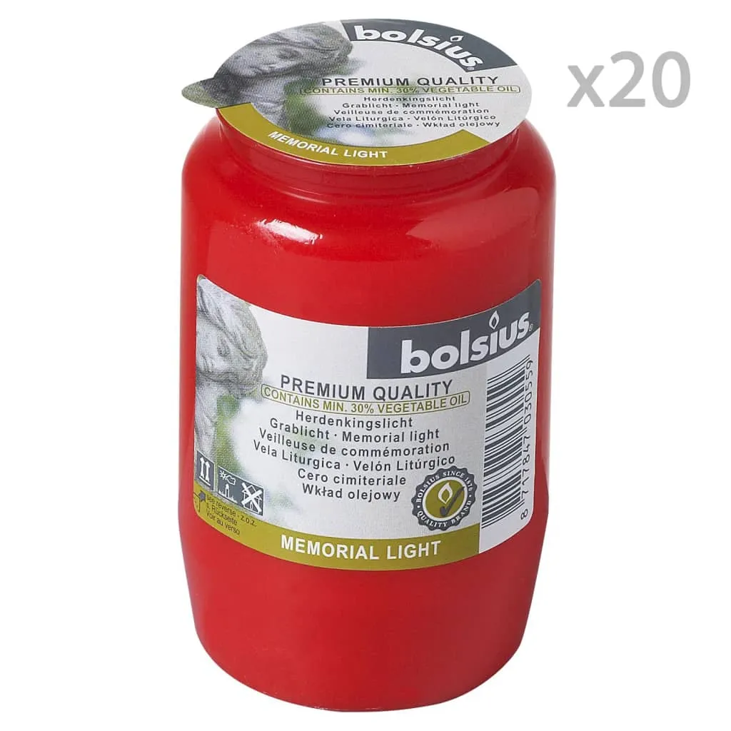 Bolsius Candele Commemorative Compo No 3 20 pz Rosse