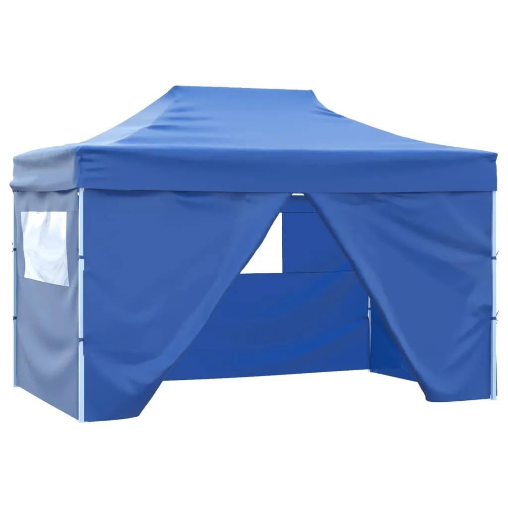 vidaXL Tenda Pieghevole Pop-Up con 4 Pareti Laterali 3x4,5 m Blu