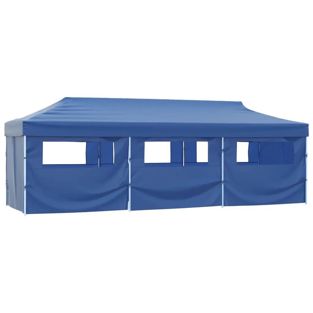 vidaXL Tenda Pieghevole Pop-Up con 8 Pareti Laterali 3x9 m Blu