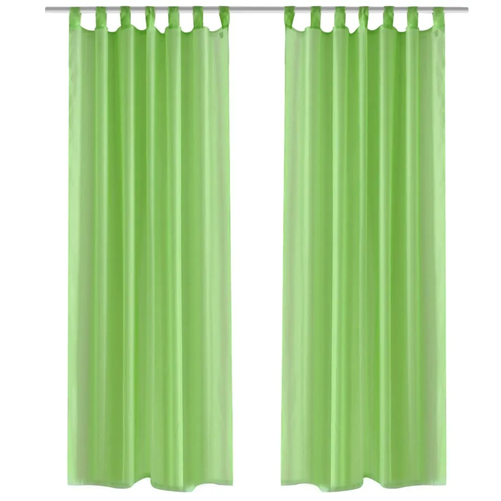 vidaXL Tende Trasparenti 2 pz Verde Mela 140 x 245 cm