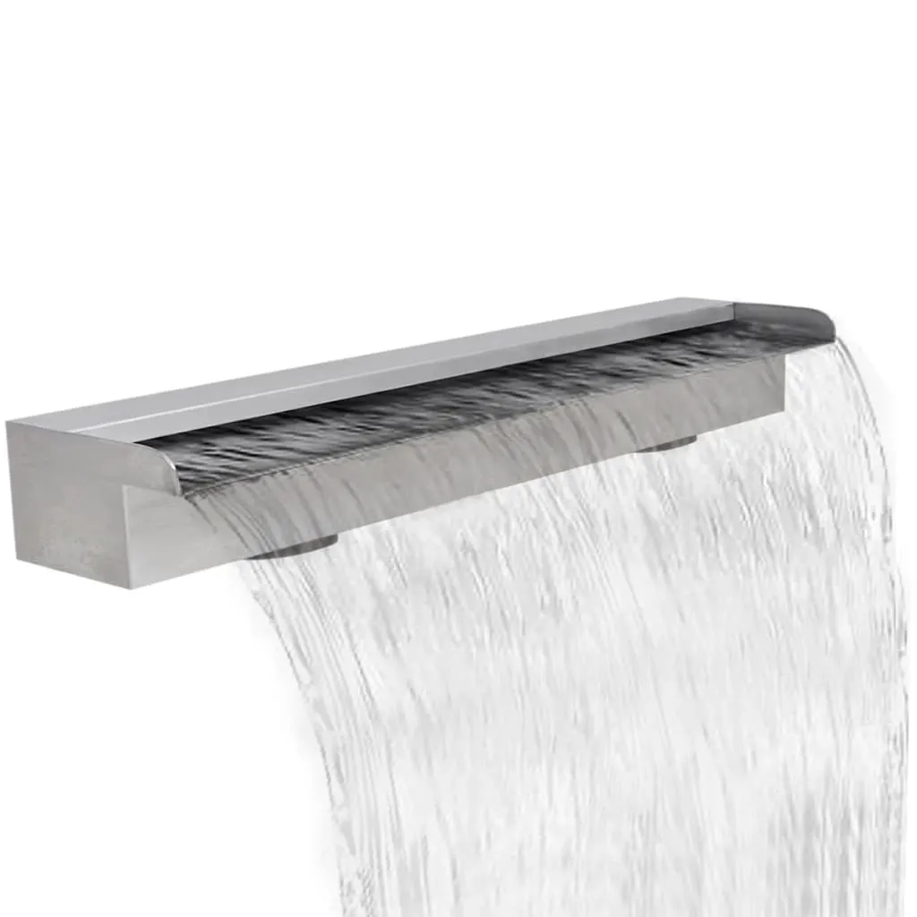 vidaXL Fontana a Cascata per Giardino Rettangolare Acciaio Inox 90 cm