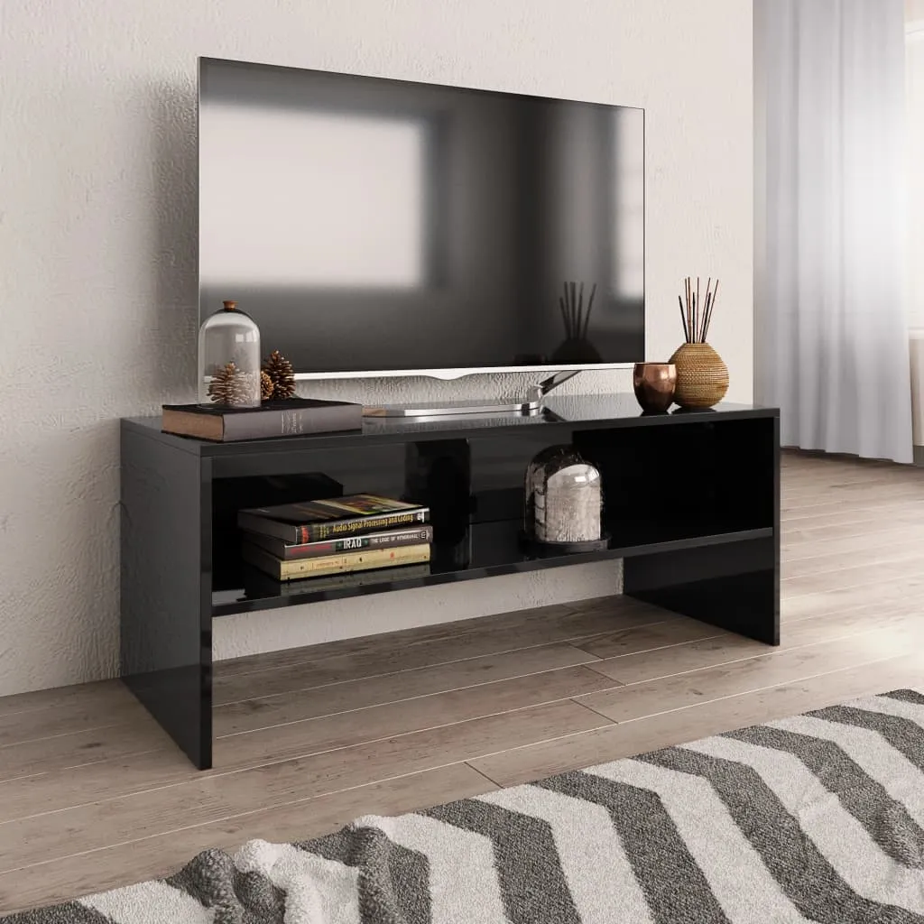 vidaXL Mobile TV Nero Lucido 100x40x40 cm in Truciolato