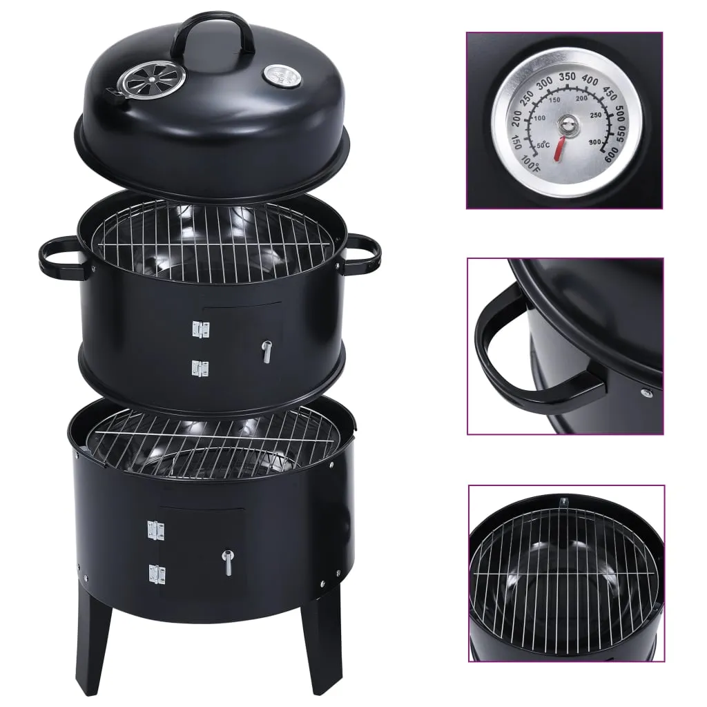 vidaXL Griglia Barbecue a Carbone 3-in-1 40x80 cm