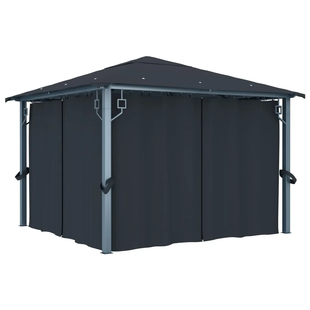 vidaXL Gazebo con Tenda 300 x 300 cm Antracite Alluminio