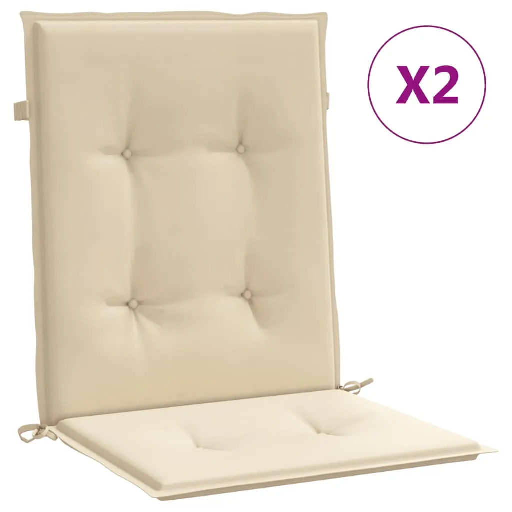 vidaXL Cuscini per Sedia 2 pz Beige 100x50x3 cm in Tessuto Oxford