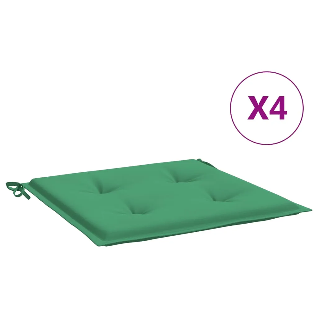 vidaXL Cuscini per Sedia 4 pz Verdi 40x40x3 cm in Tessuto Oxford