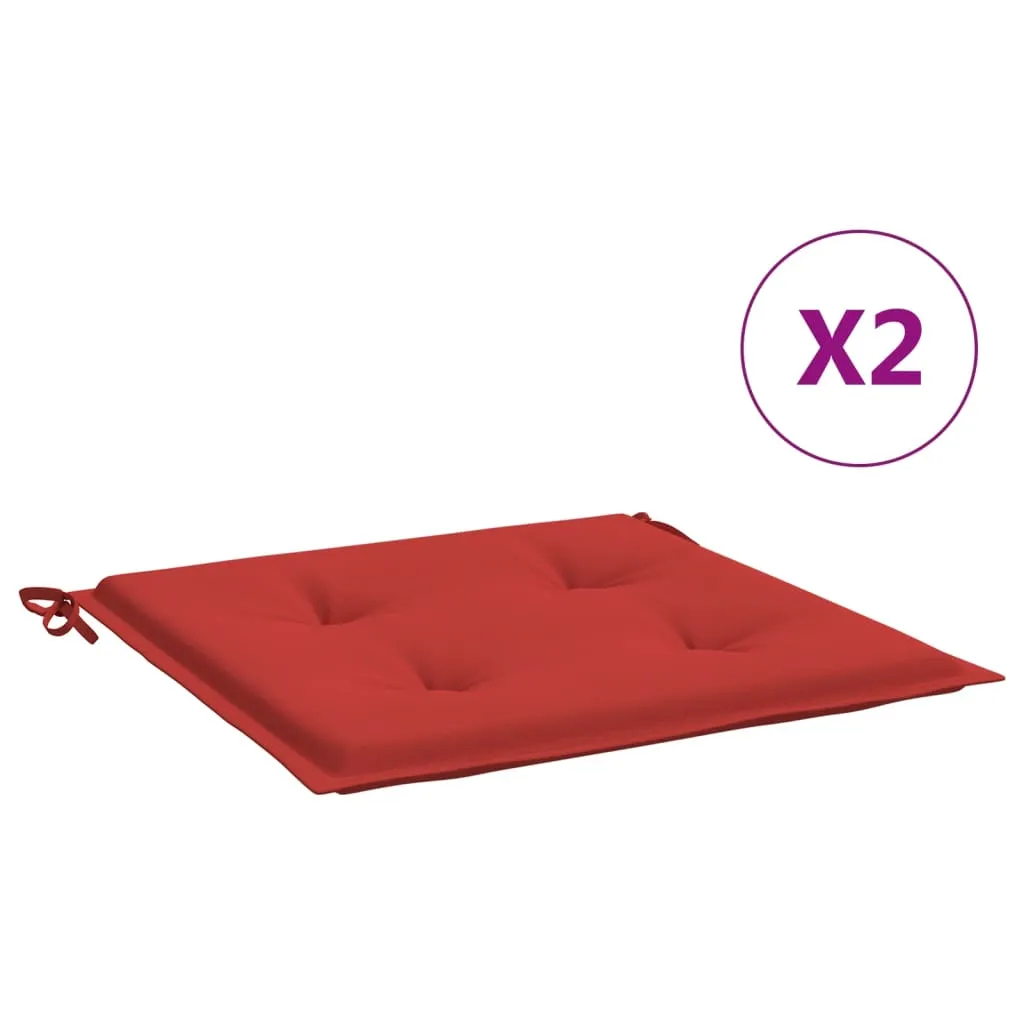 vidaXL Cuscini per Sedia 2 pz Rossi 50x50x3 cm in Tessuto Oxford