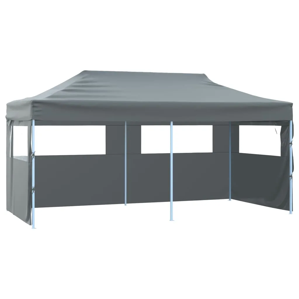 vidaXL Gazebo Pieghevole con 4 Pareti 3x6m Acciaio Antracite