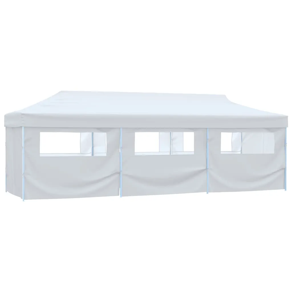 vidaXL Tenda Pieghevole Pop-Up con 8 Pareti Laterali 3x9 m Bianca