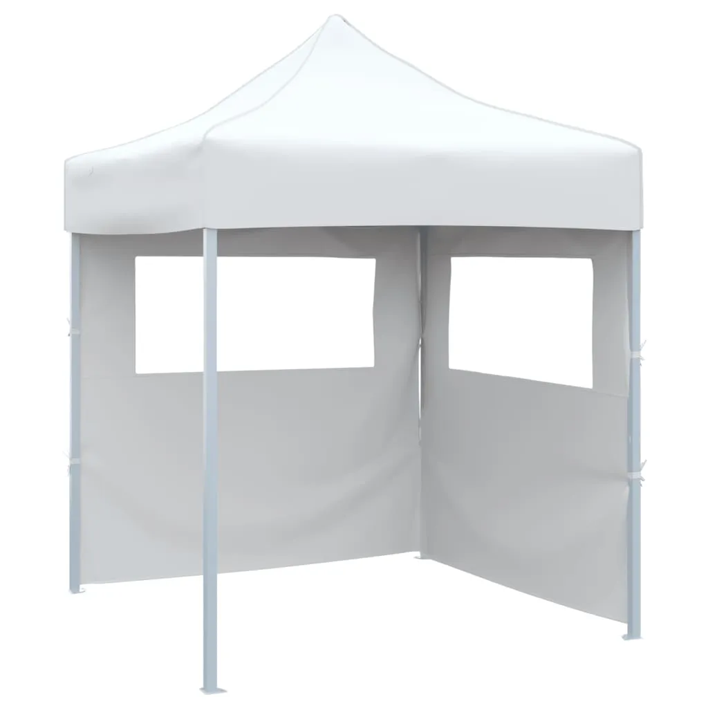 vidaXL Gazebo Pieghevole Professionale 2 Pareti 2x2m Acciaio Bianco