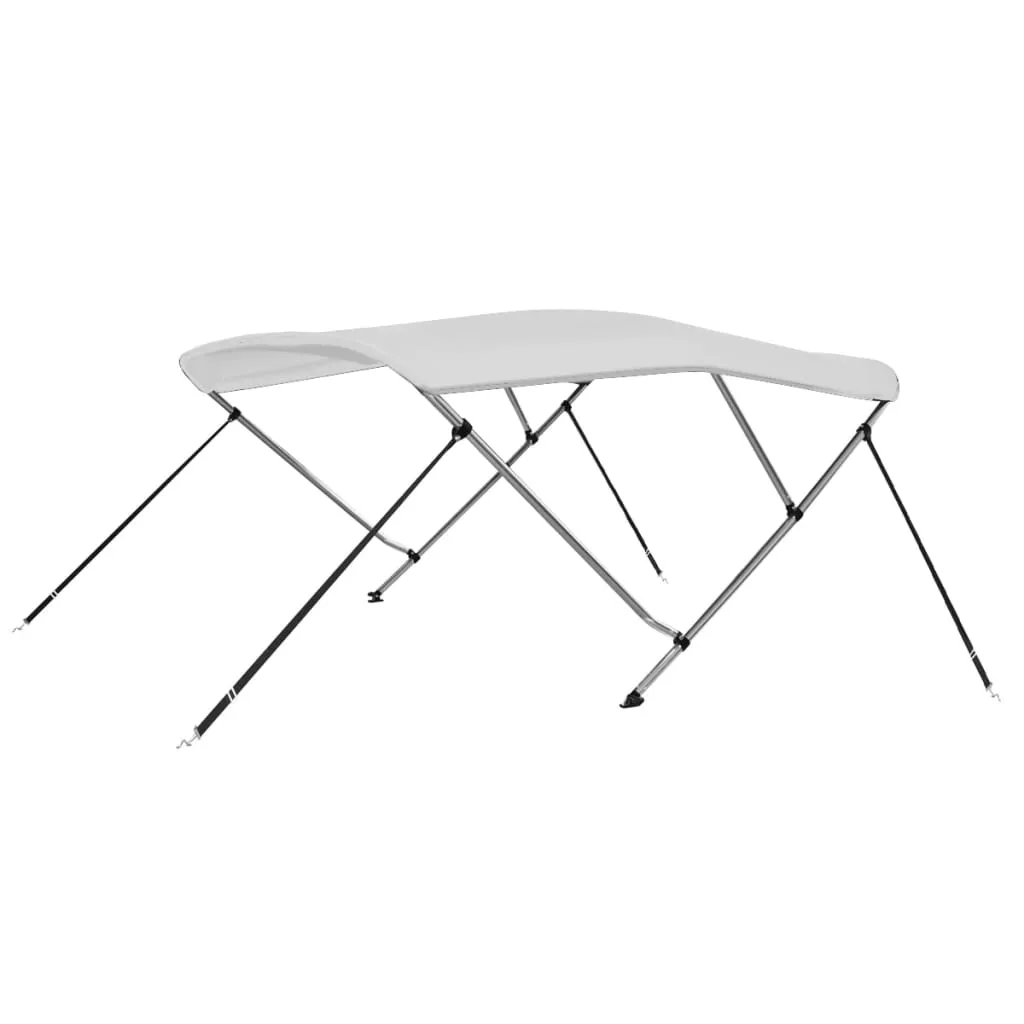 vidaXL Bimini di Prua con Tendalino a 3 Archi Bianco 183x196x137 cm