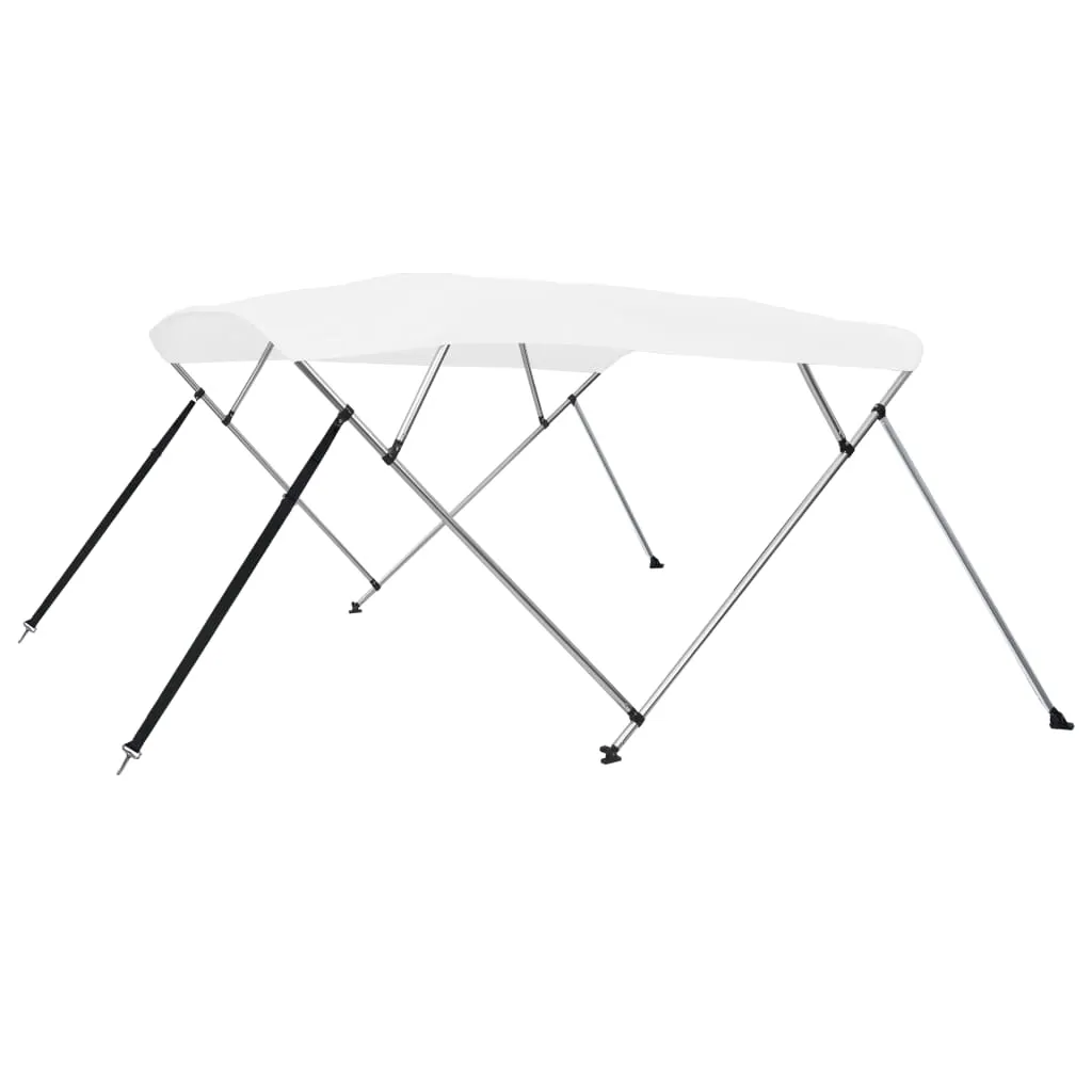 vidaXL Bimini di Prua con Tendalino a 4 Archi Bianco 243x196x137 cm