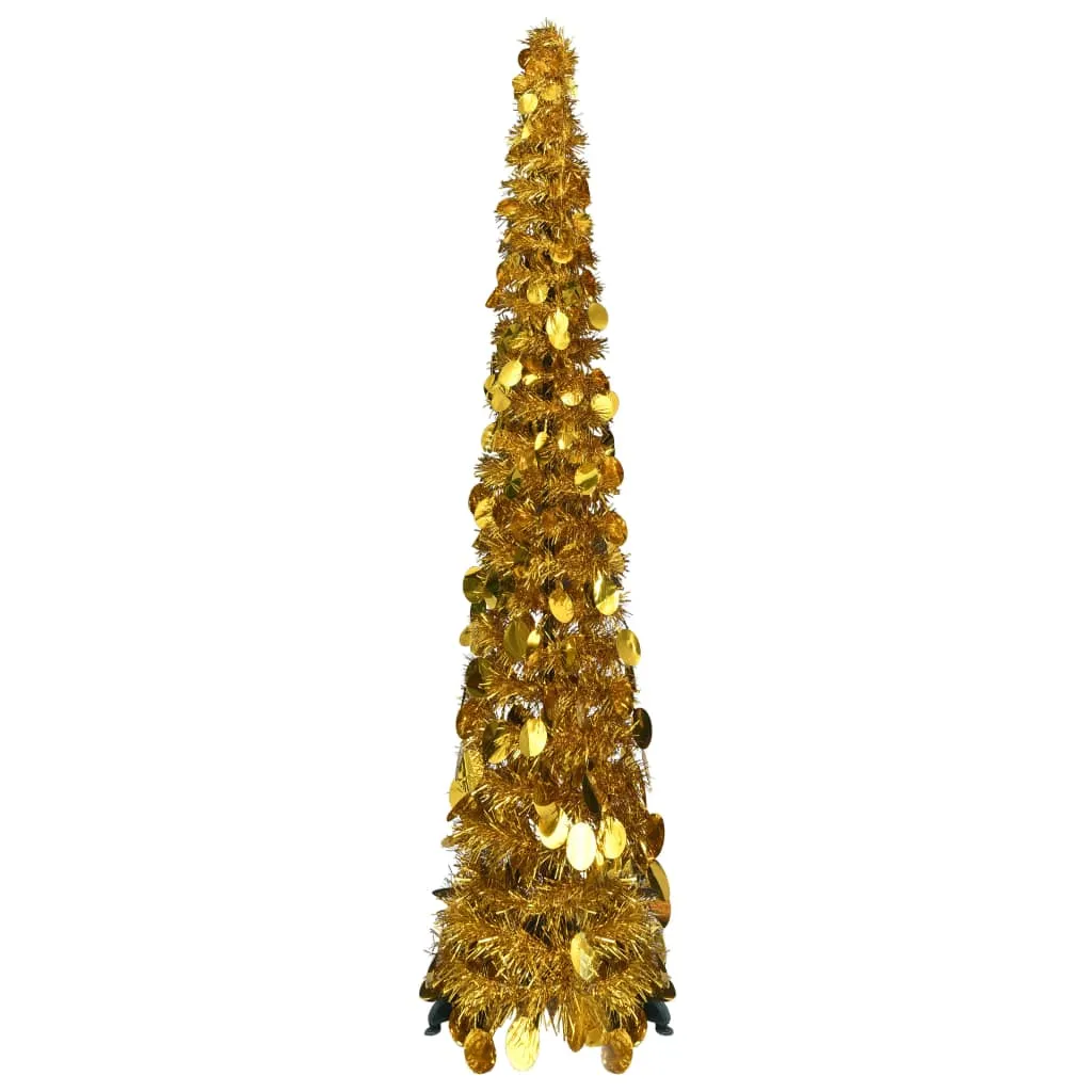 vidaXL Albero di Natale Artificiale Apribile Oro 120 cm PET