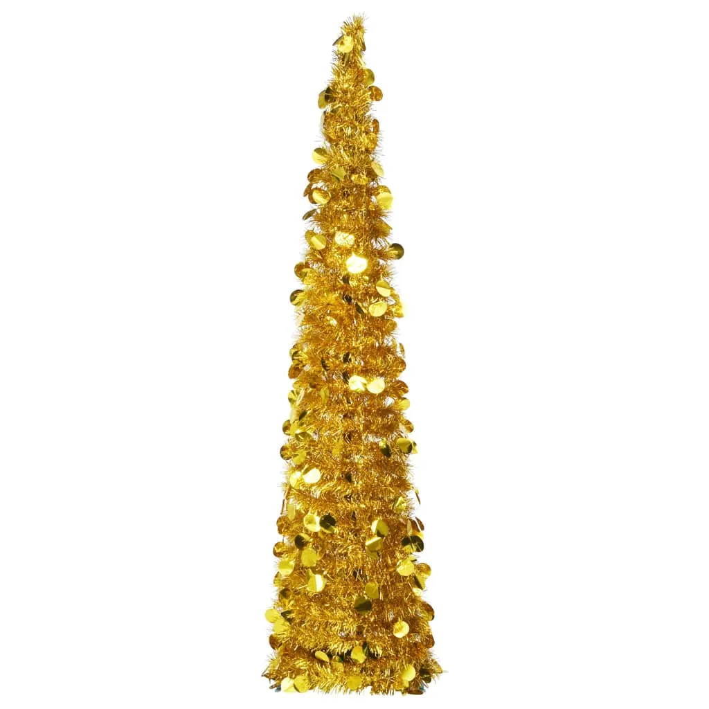 vidaXL Albero di Natale Artificiale Apribile Oro 150 cm PET