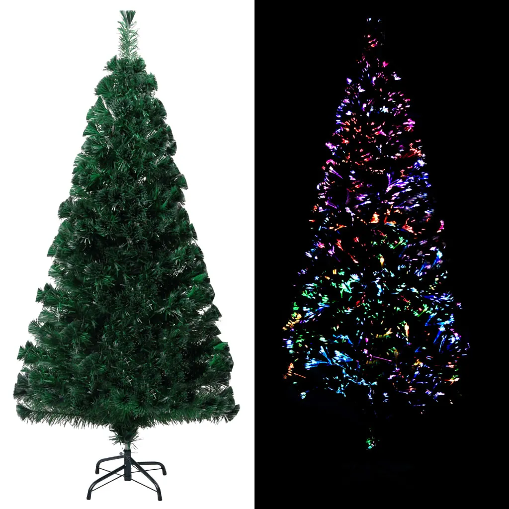 vidaXL Albero di Natale Artificiale Supporto Verde 150 cm Fibra Ottica