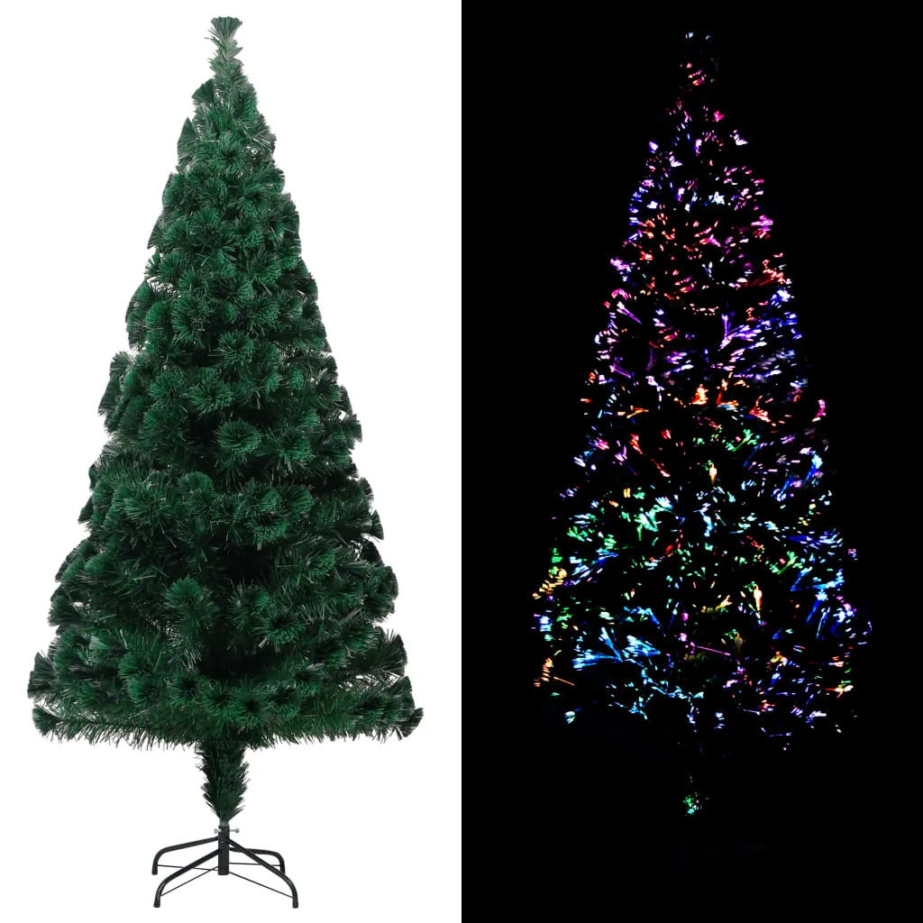 vidaXL Albero di Natale Artificiale Supporto Verde 150 cm Fibra Ottica