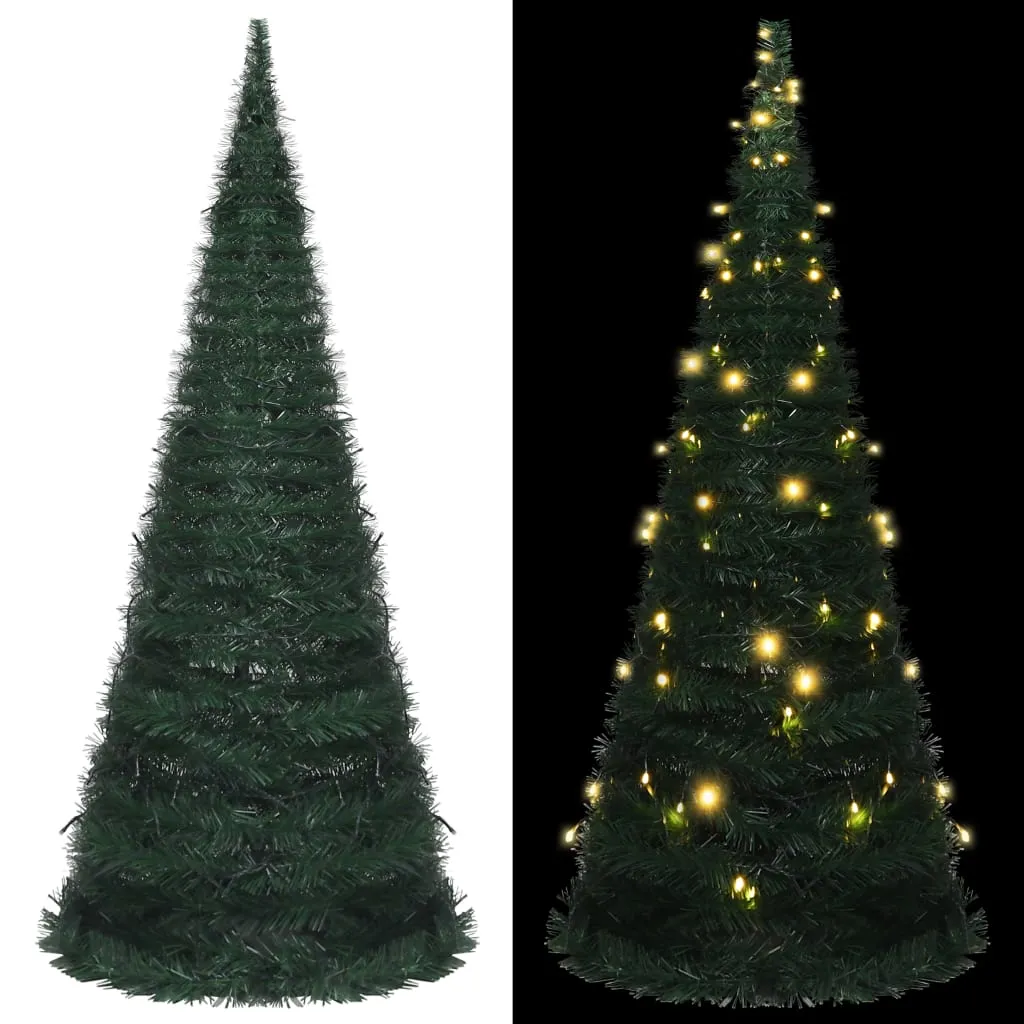 vidaXL Albero di Natale Artificiale Pop-up Stringa a LED Verde 210 cm