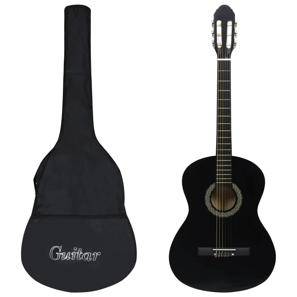 vidaXL Chitarra Classica per Principianti con Custodia Nera 4/4 39"