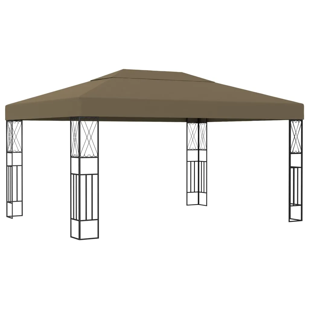 vidaXL Gazebo 3x4 m Grigio Talpa in Tessuto