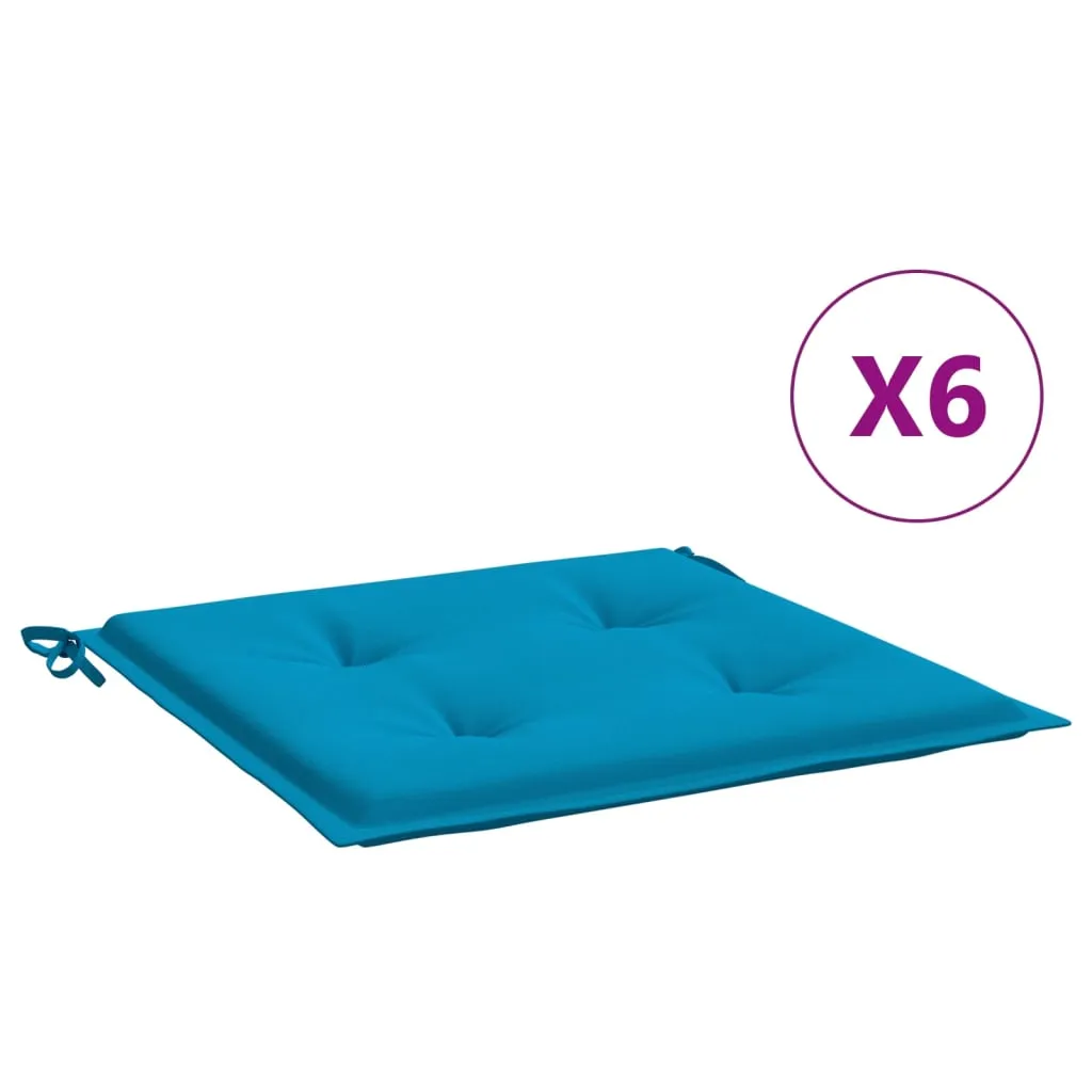 vidaXL Cuscini per Sedia 6 pz Blu 40x40x3 cm in Tessuto Oxford